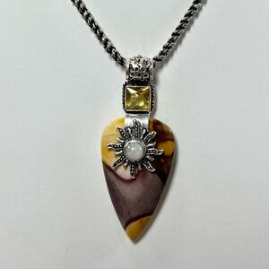 Mookaite Jasper Moonstone 925 Gemstone Pendant
